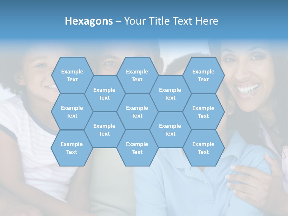 Family In Living Room Smiling PowerPoint Template