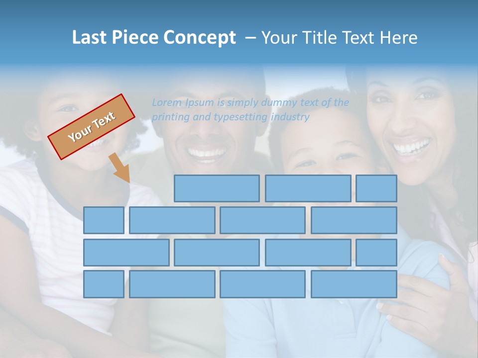 Family In Living Room Smiling PowerPoint Template