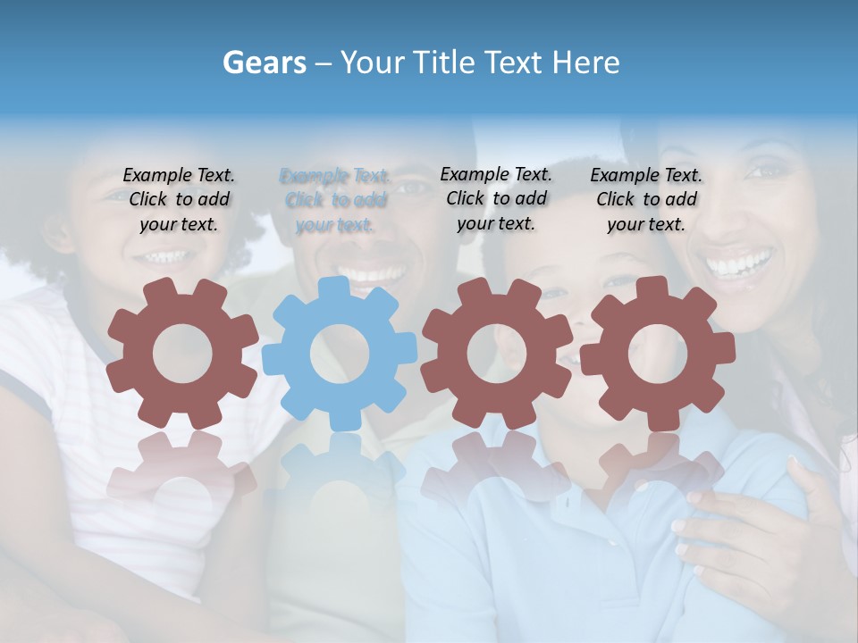 Family In Living Room Smiling PowerPoint Template