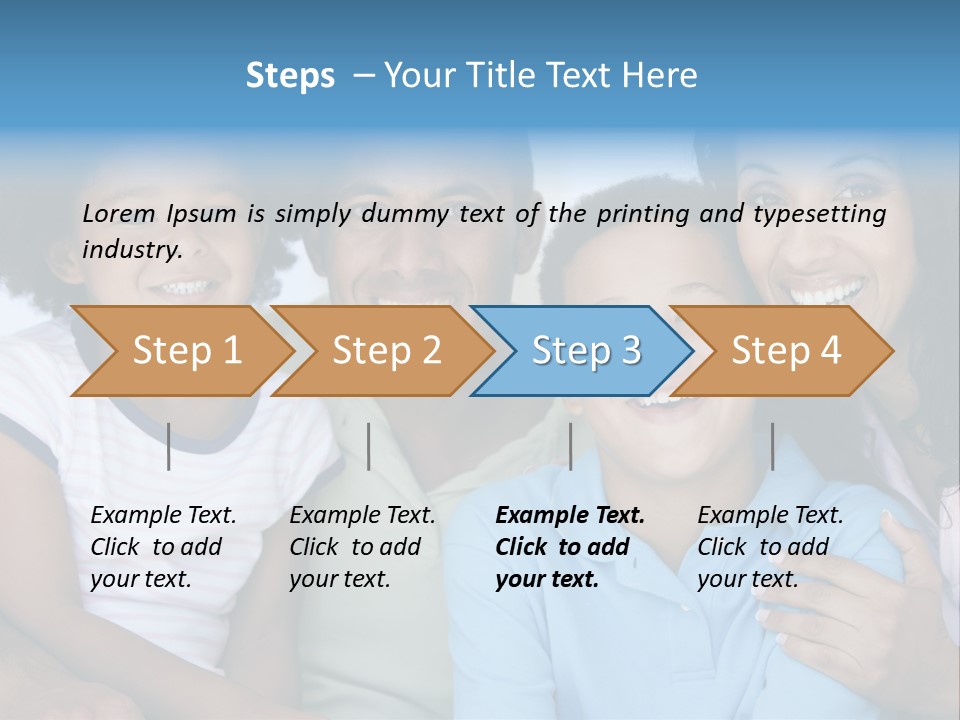 Family In Living Room Smiling PowerPoint Template