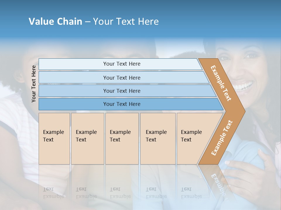 Family In Living Room Smiling PowerPoint Template