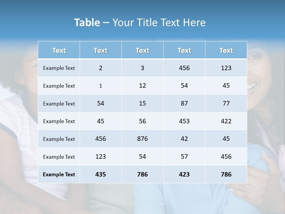 Family In Living Room Smiling PowerPoint Template