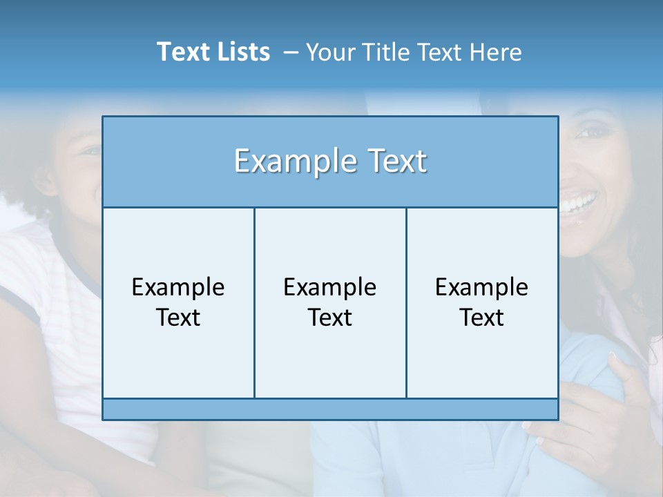 Family In Living Room Smiling PowerPoint Template