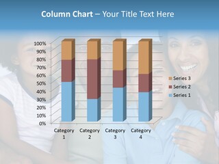 Family In Living Room Smiling PowerPoint Template