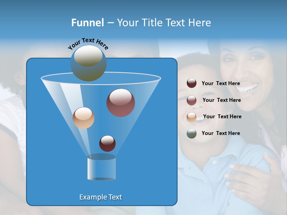Family In Living Room Smiling PowerPoint Template