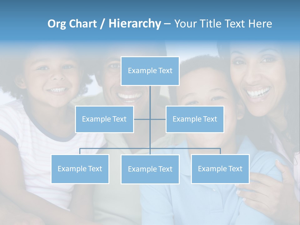 Family In Living Room Smiling PowerPoint Template