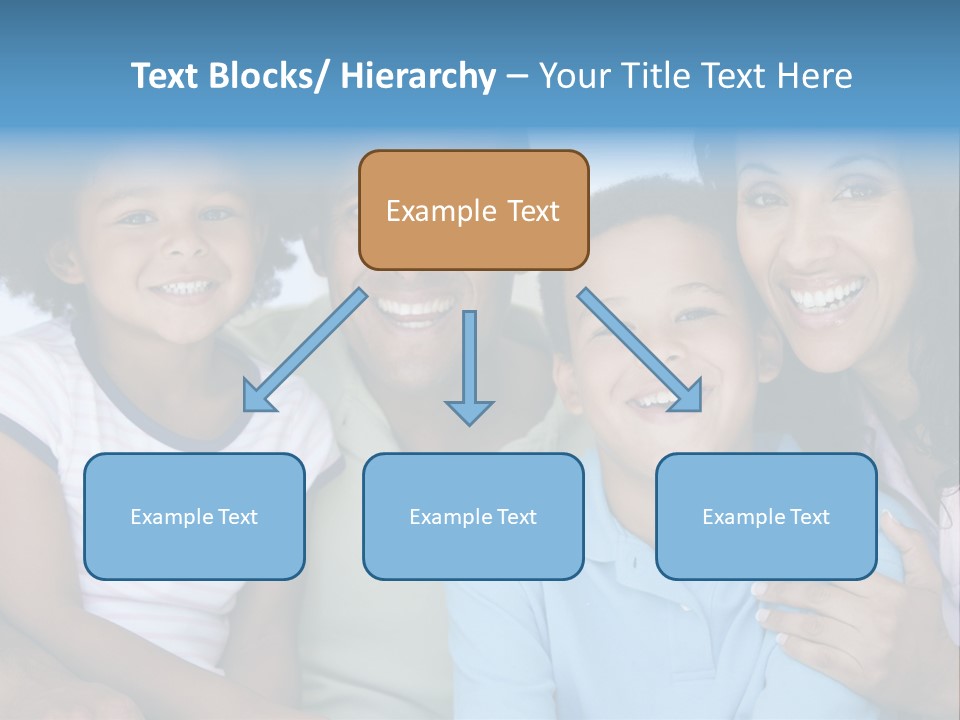 Family In Living Room Smiling PowerPoint Template