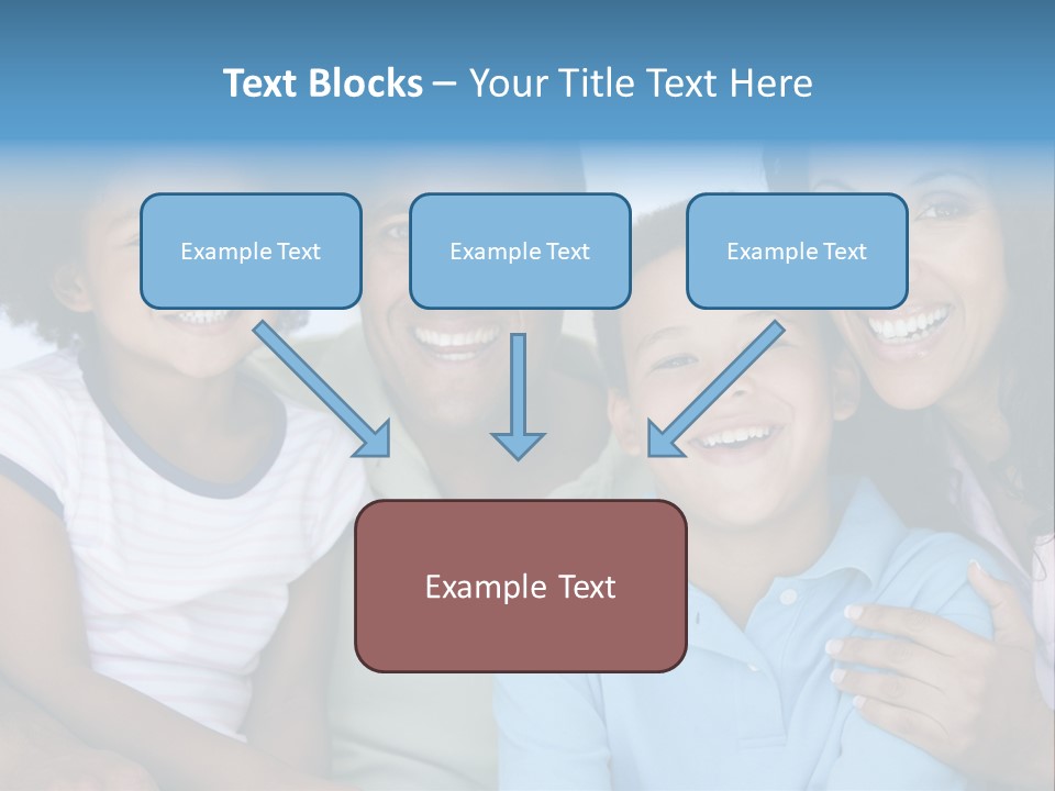 Family In Living Room Smiling PowerPoint Template
