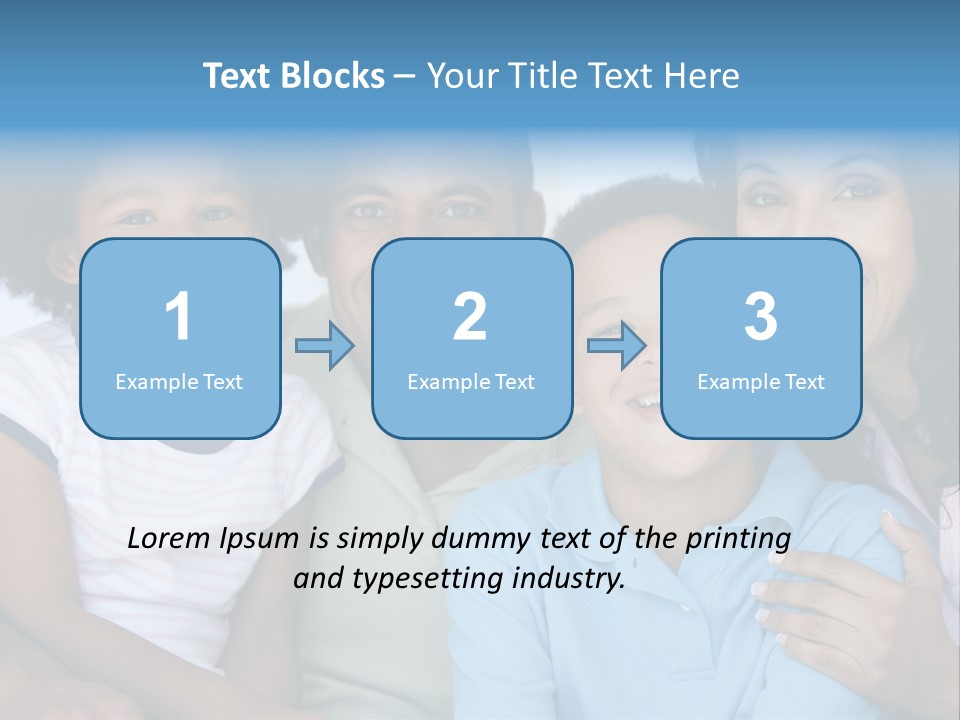 Family In Living Room Smiling PowerPoint Template