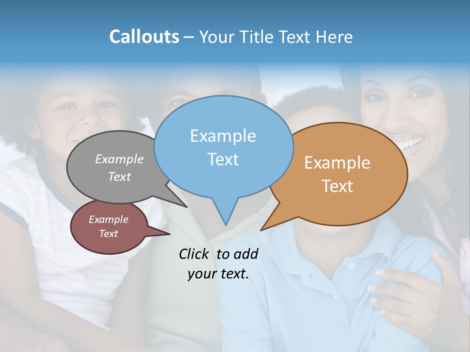 Family In Living Room Smiling PowerPoint Template