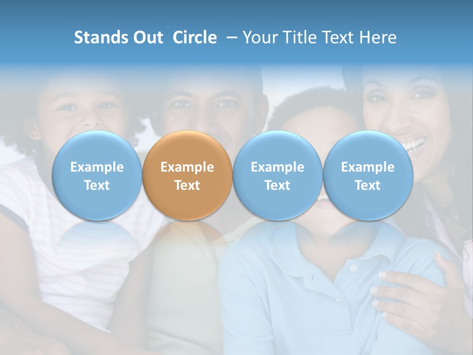 Family In Living Room Smiling PowerPoint Template