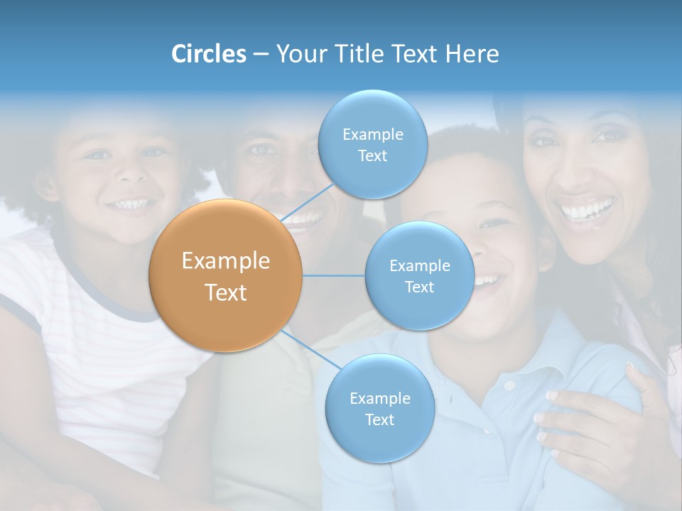 Family In Living Room Smiling PowerPoint Template