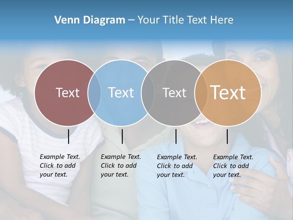 Family In Living Room Smiling PowerPoint Template