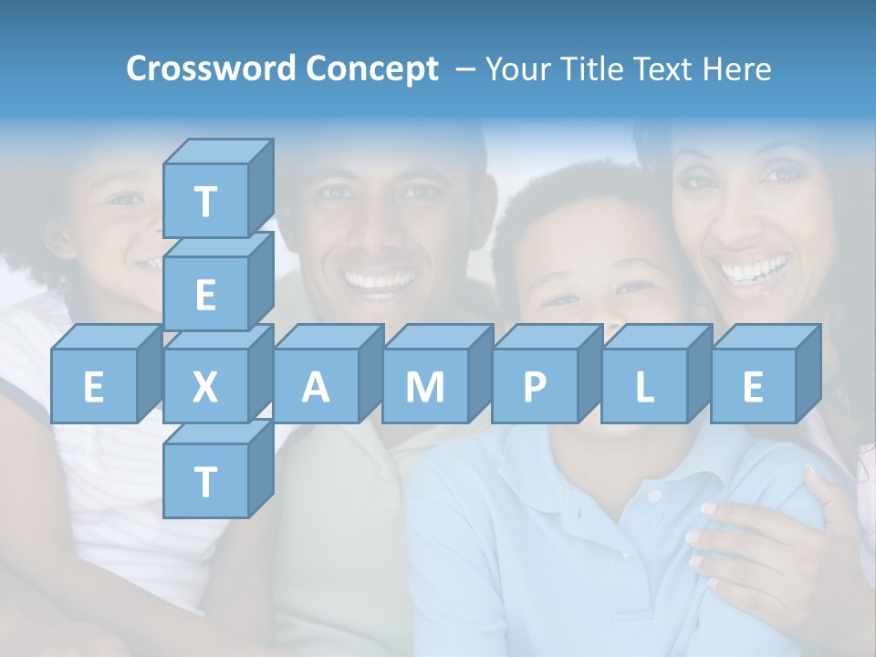 Family In Living Room Smiling PowerPoint Template