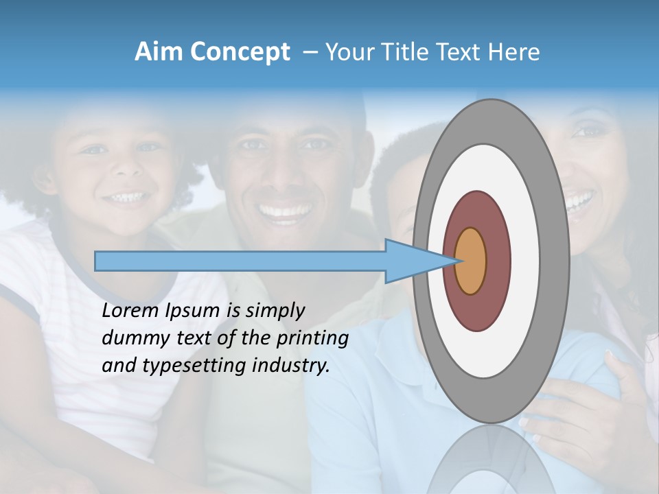 Family In Living Room Smiling PowerPoint Template