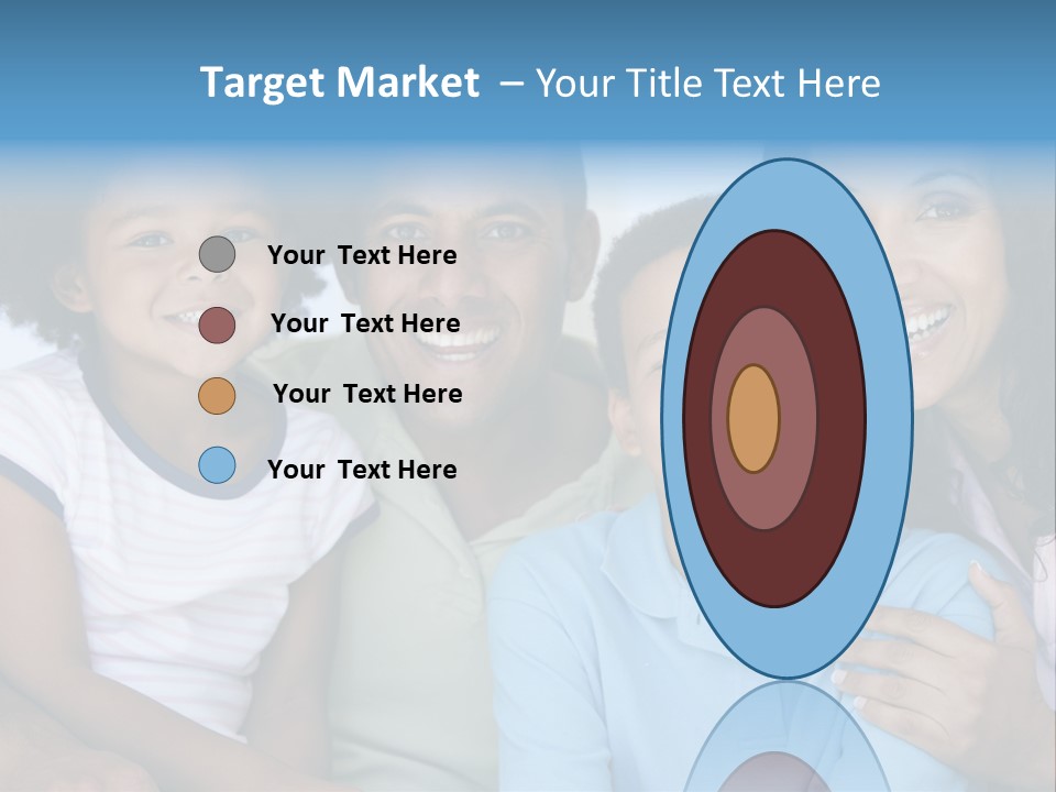 Family In Living Room Smiling PowerPoint Template