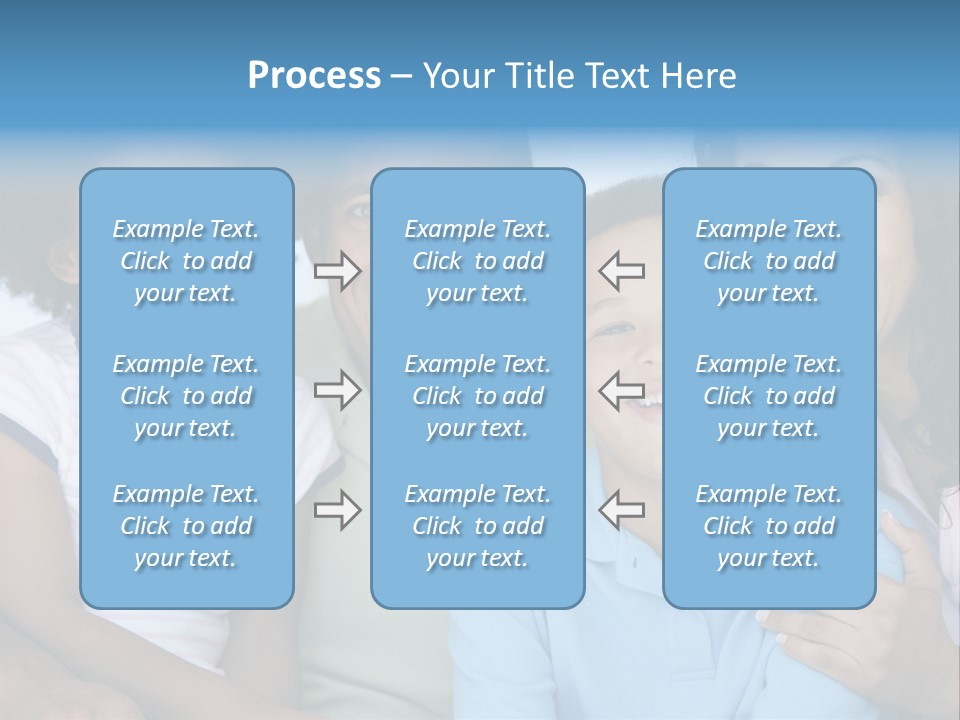 Family In Living Room Smiling PowerPoint Template