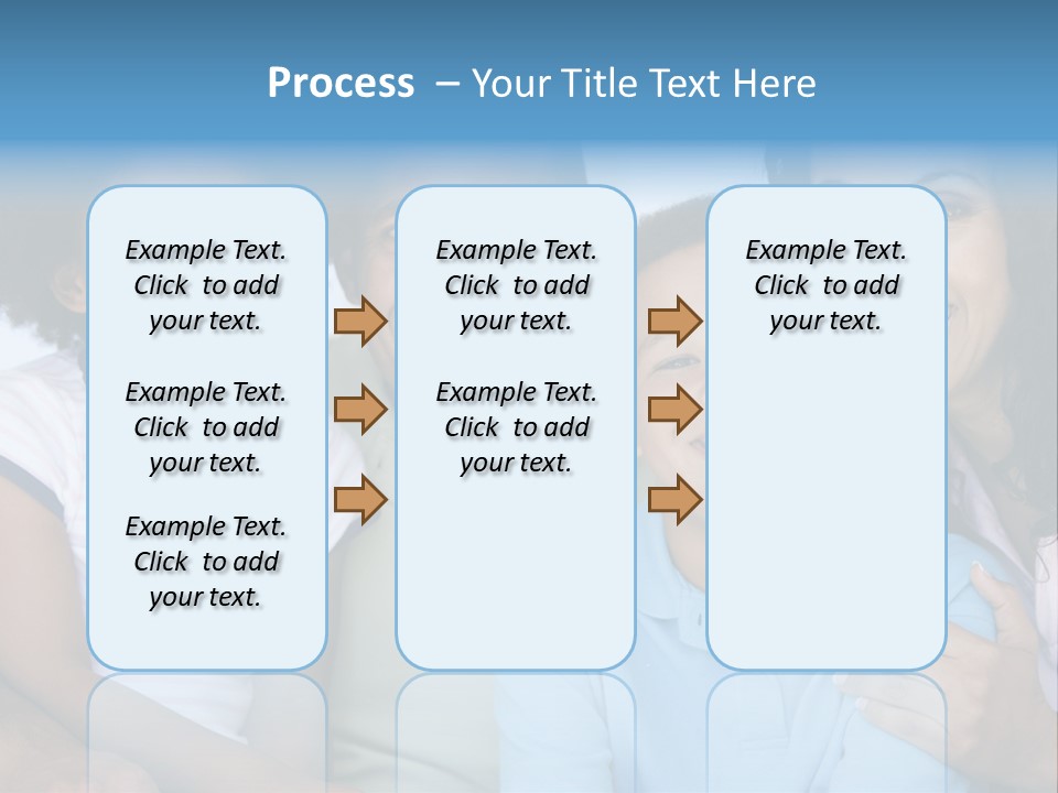 Family In Living Room Smiling PowerPoint Template