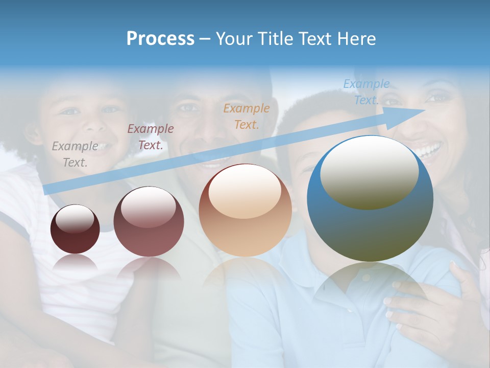 Family In Living Room Smiling PowerPoint Template