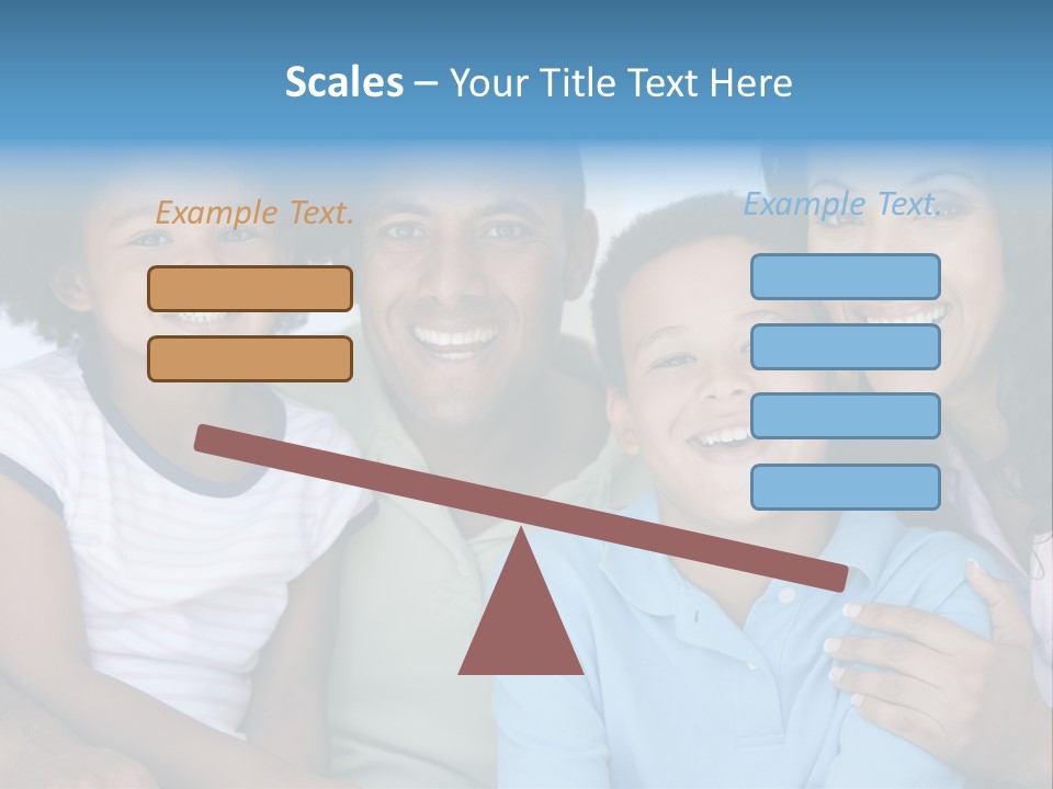 Family In Living Room Smiling PowerPoint Template