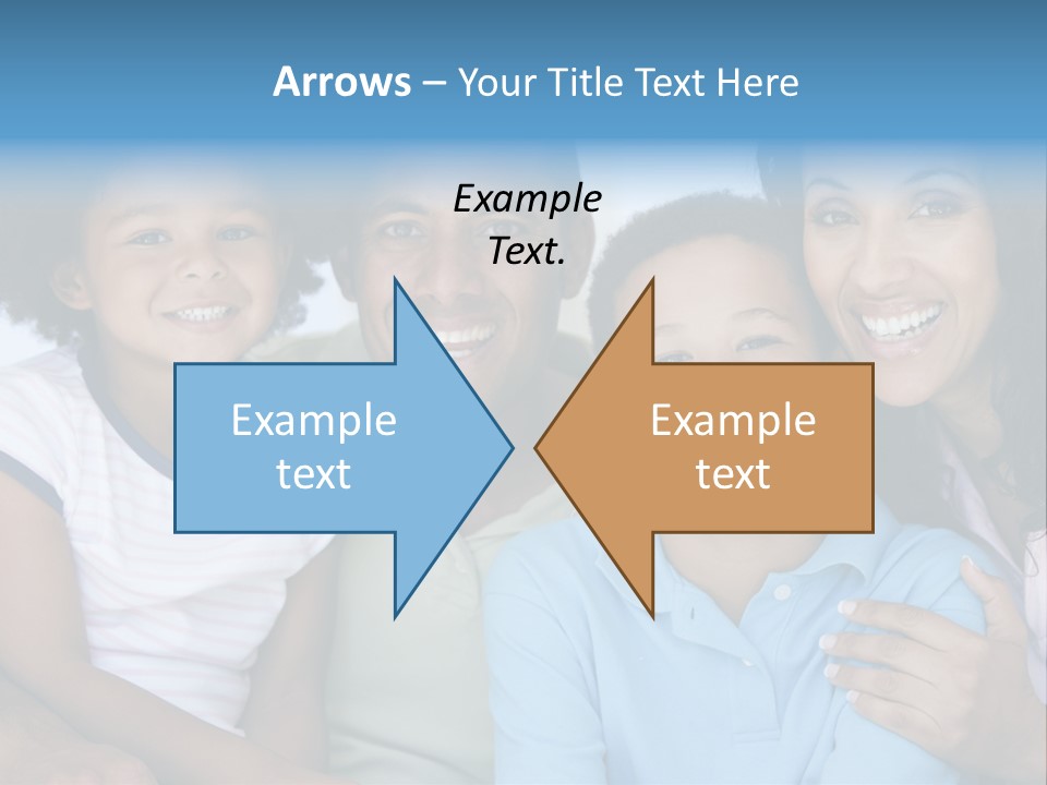 Family In Living Room Smiling PowerPoint Template