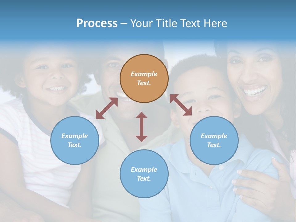 Family In Living Room Smiling PowerPoint Template