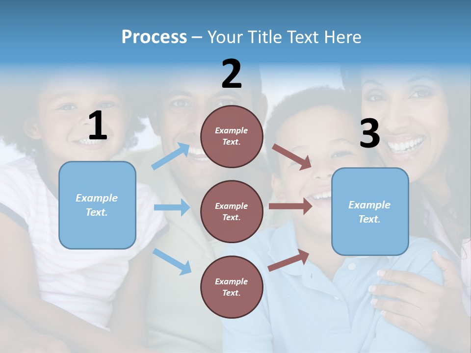 Family In Living Room Smiling PowerPoint Template