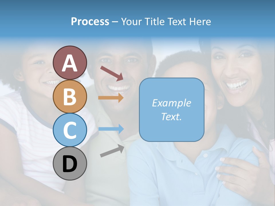 Family In Living Room Smiling PowerPoint Template