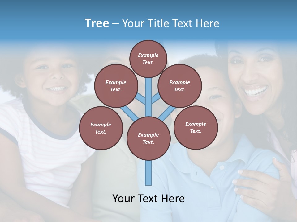 Family In Living Room Smiling PowerPoint Template