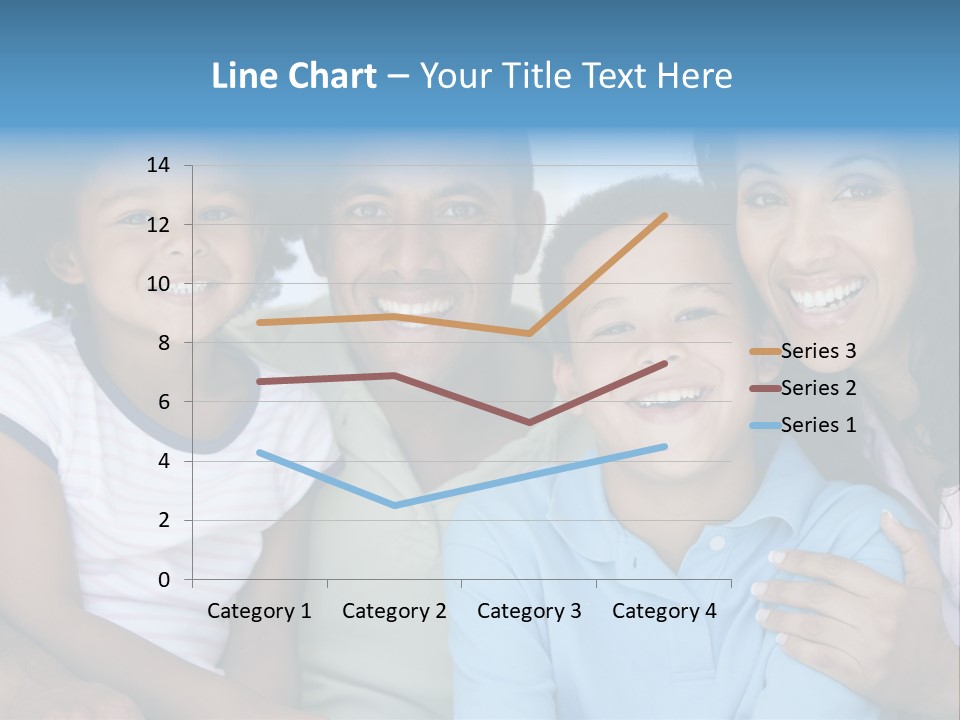 Family In Living Room Smiling PowerPoint Template