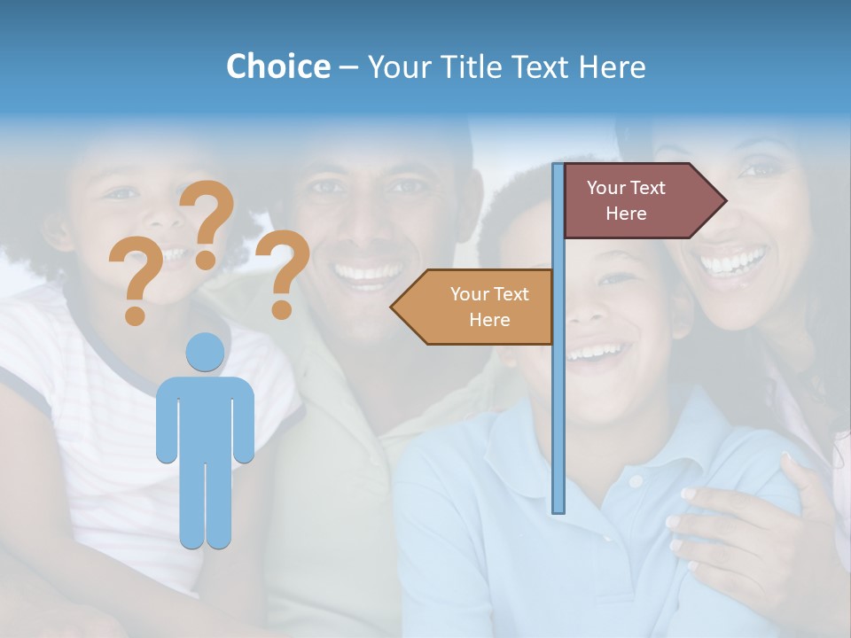 Family In Living Room Smiling PowerPoint Template