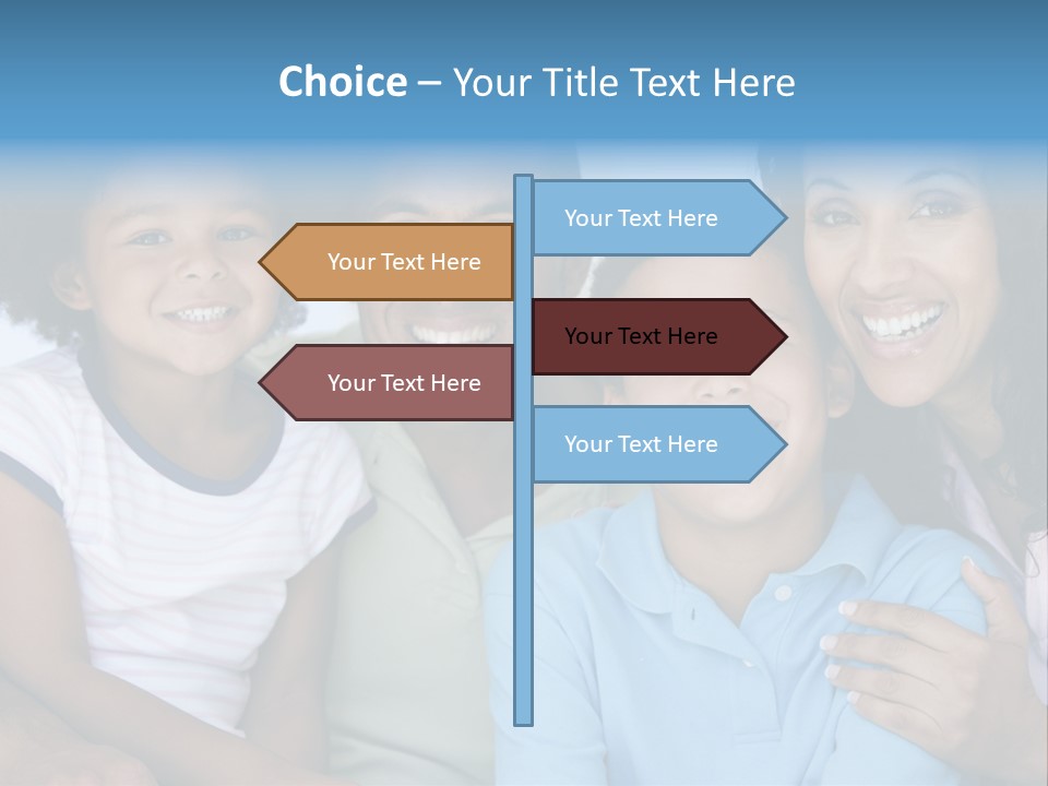 Family In Living Room Smiling PowerPoint Template