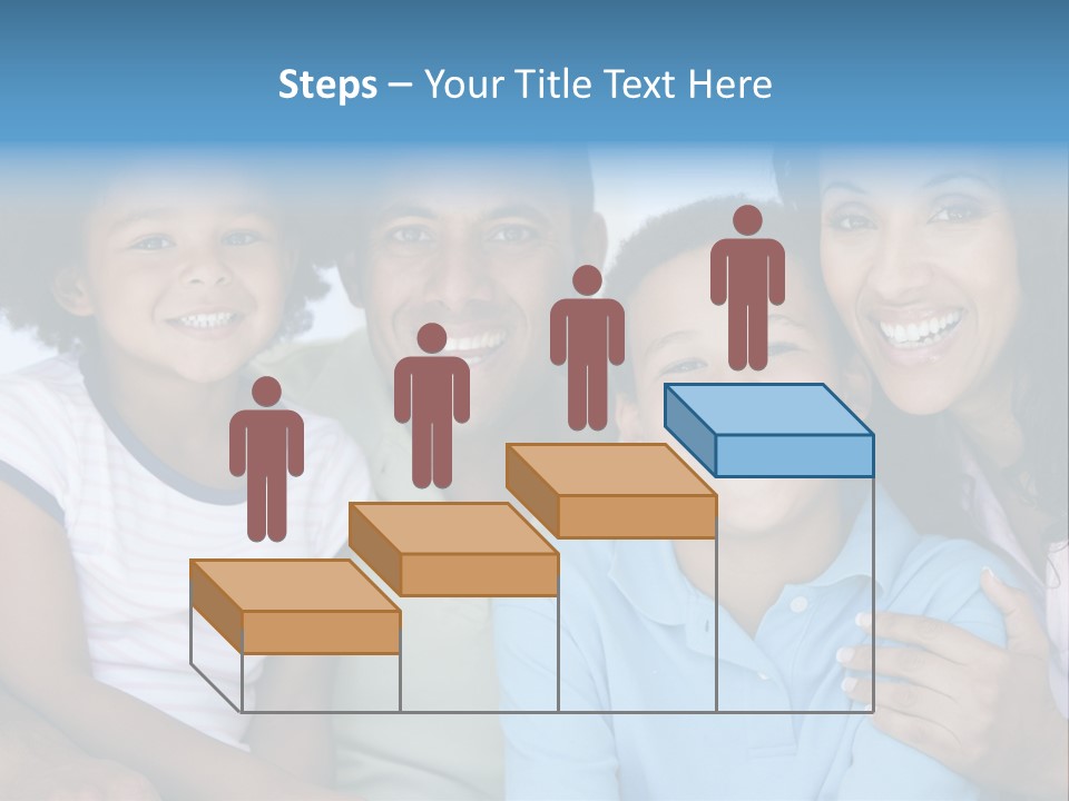 Family In Living Room Smiling PowerPoint Template