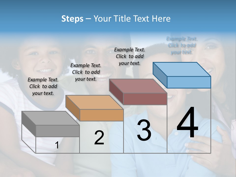 Family In Living Room Smiling PowerPoint Template