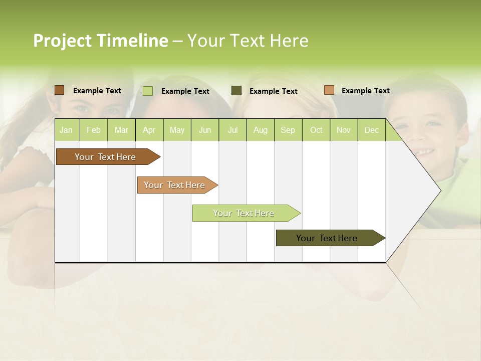 Family Sitting In Living Room Smiling PowerPoint Template