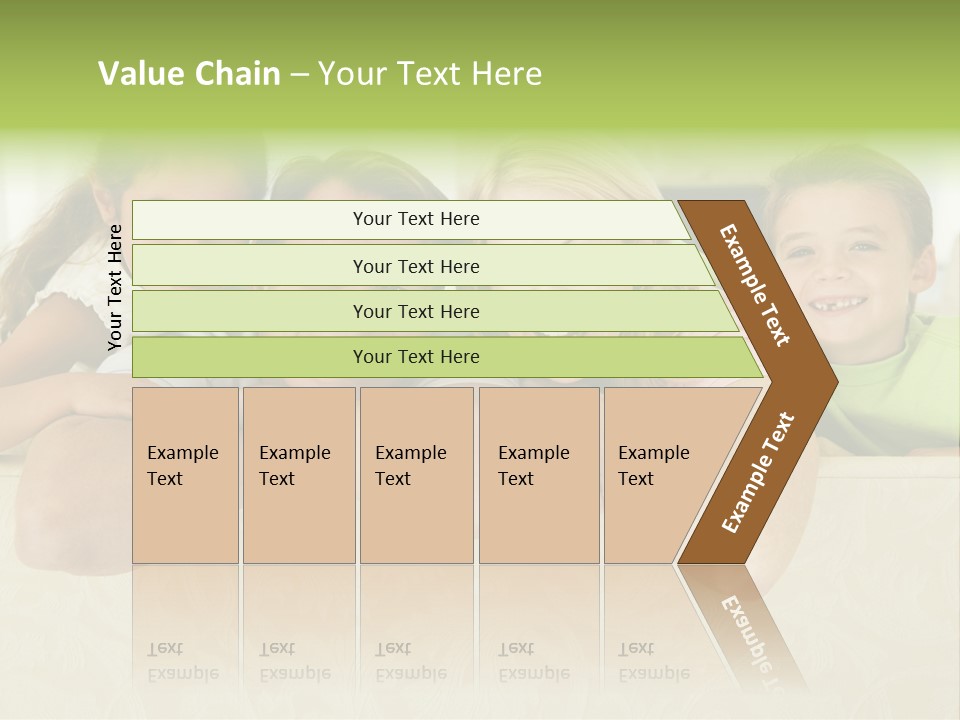 Family Sitting In Living Room Smiling PowerPoint Template