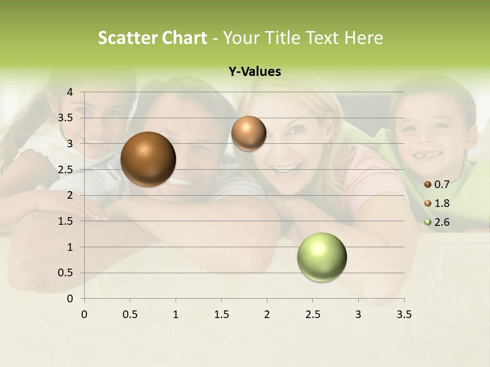 Family Sitting In Living Room Smiling PowerPoint Template