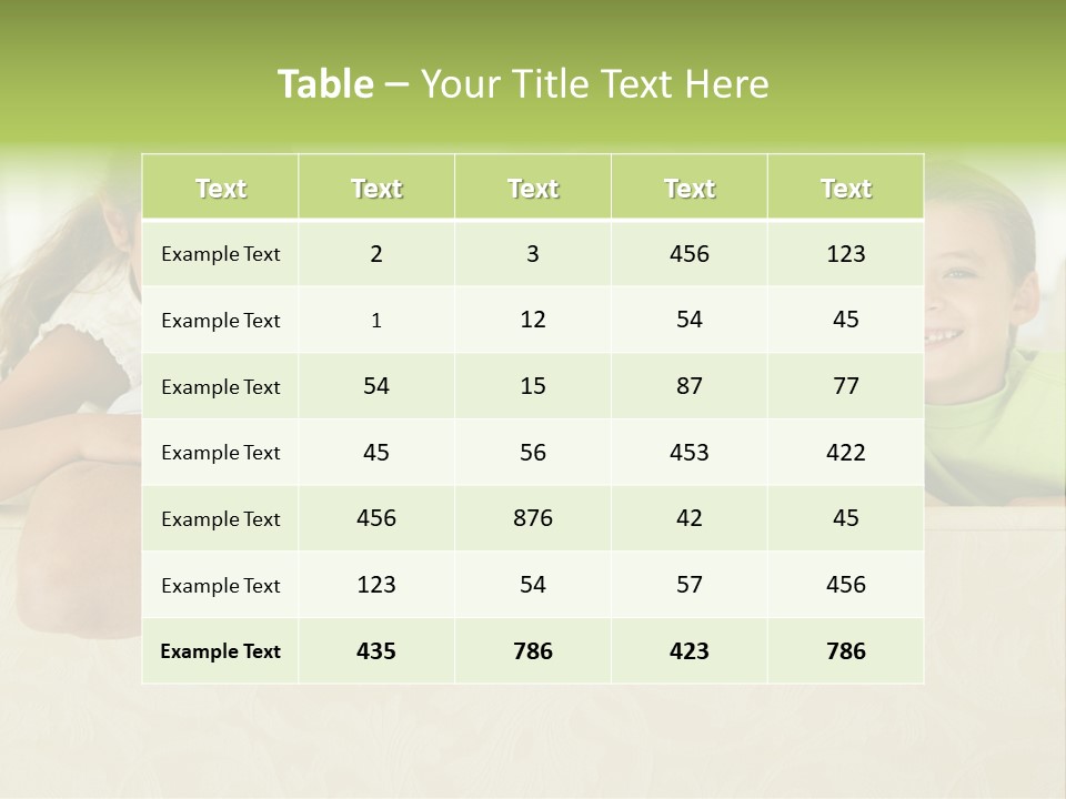 Family Sitting In Living Room Smiling PowerPoint Template