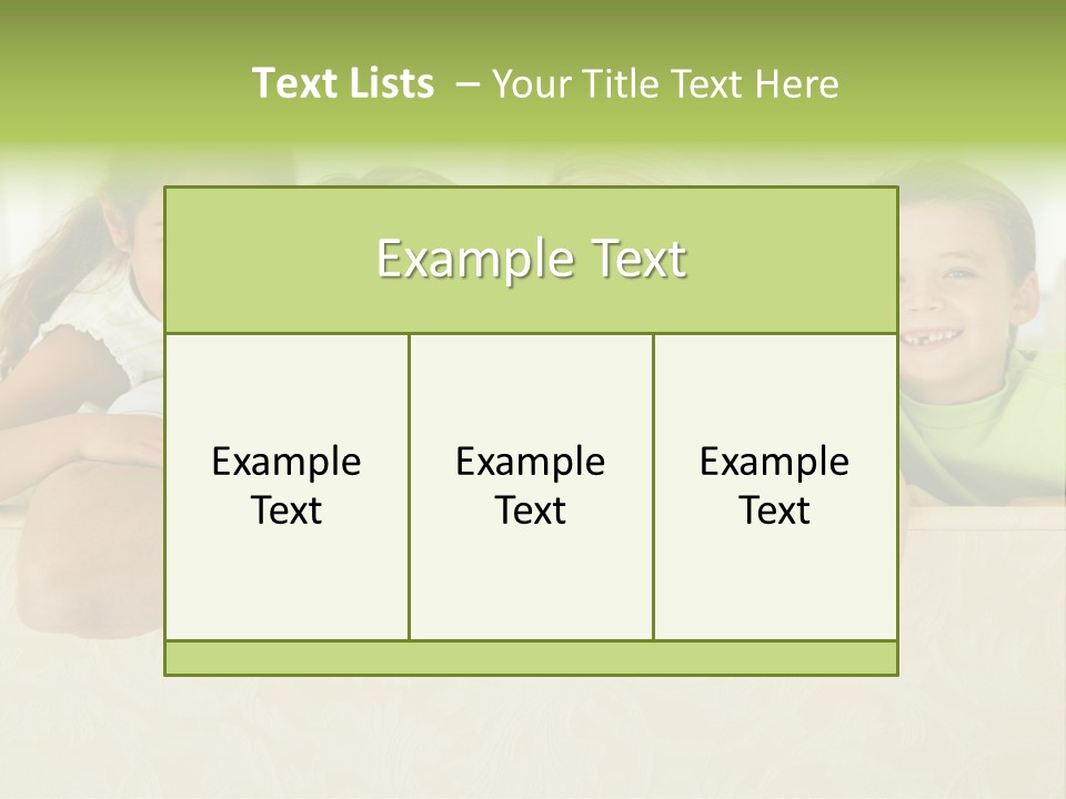 Family Sitting In Living Room Smiling PowerPoint Template