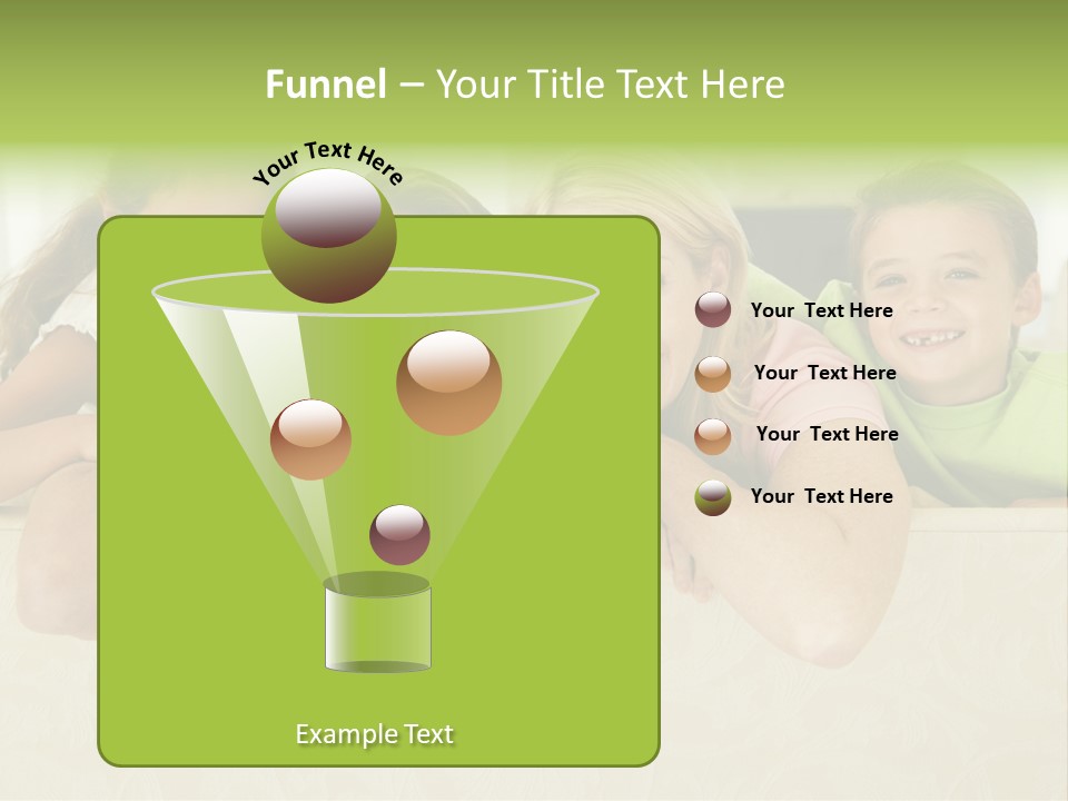 Family Sitting In Living Room Smiling PowerPoint Template