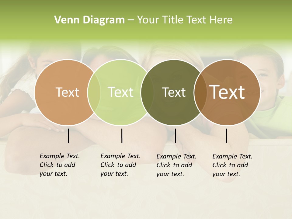 Family Sitting In Living Room Smiling PowerPoint Template