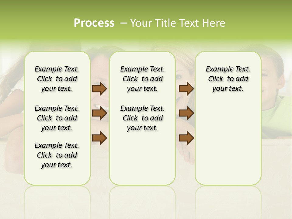 Family Sitting In Living Room Smiling PowerPoint Template