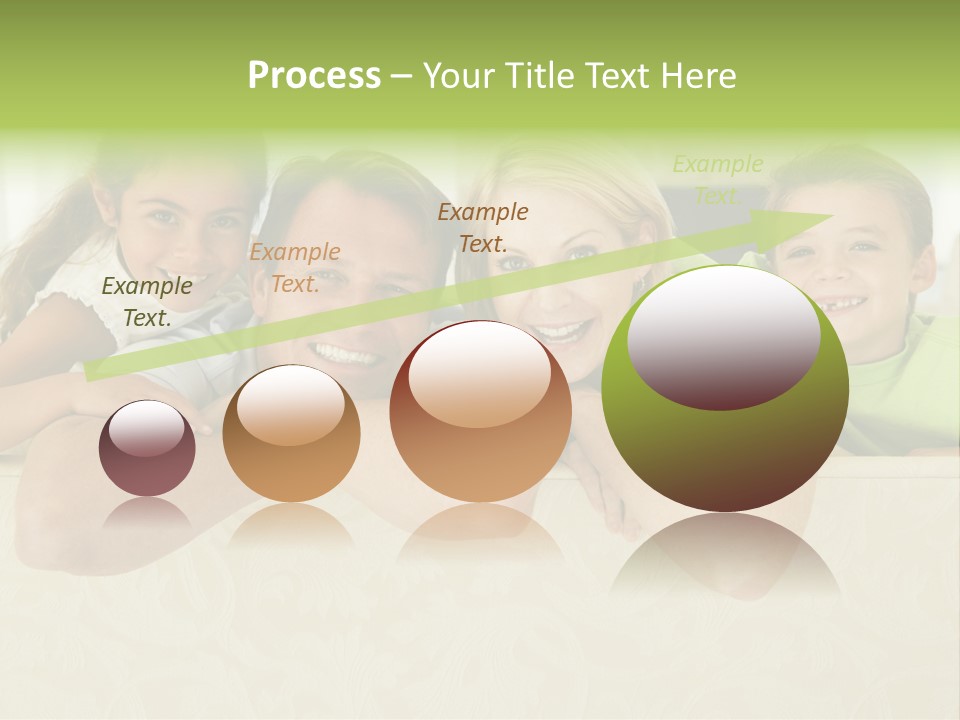 Family Sitting In Living Room Smiling PowerPoint Template