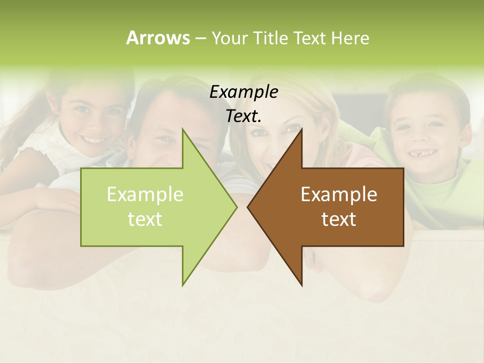 Family Sitting In Living Room Smiling PowerPoint Template