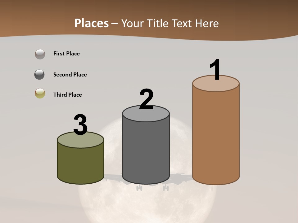 A Jet Air Plane In The Moon PowerPoint Template