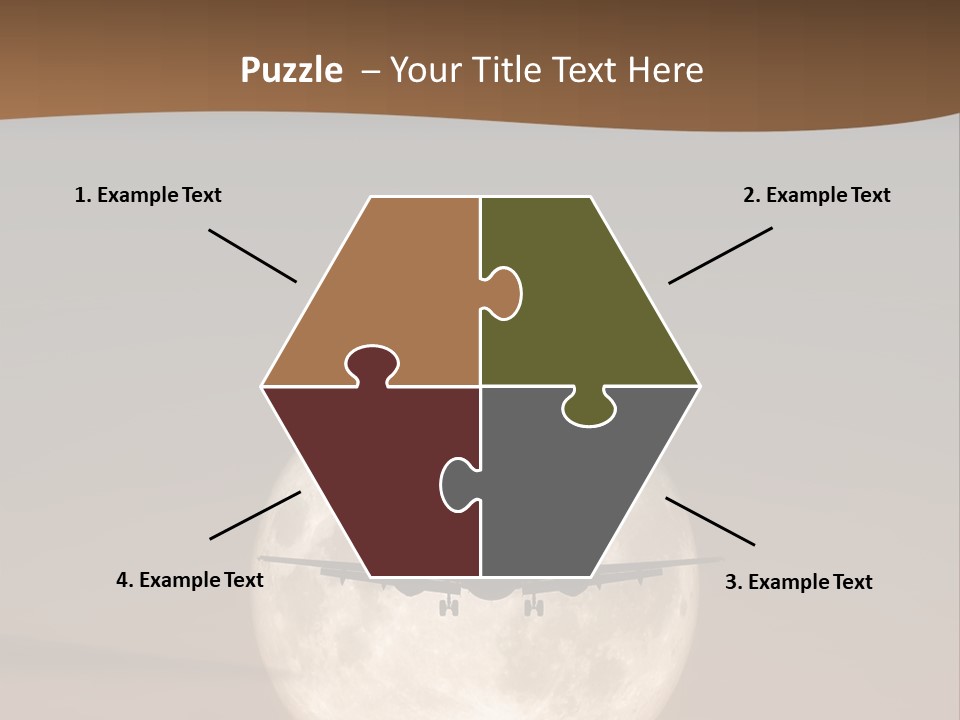 A Jet Air Plane In The Moon PowerPoint Template