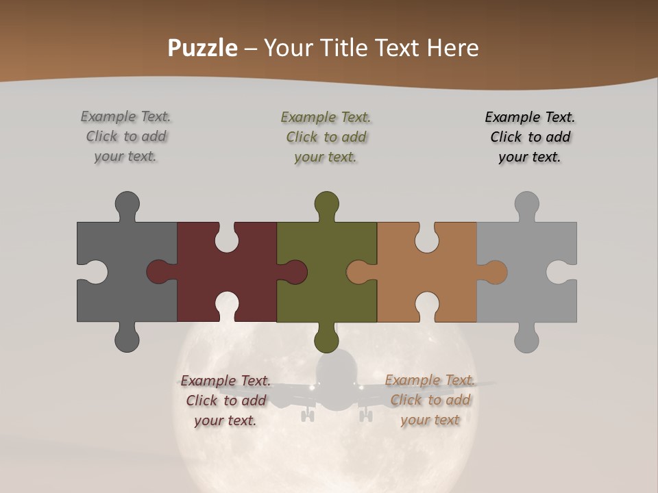 A Jet Air Plane In The Moon PowerPoint Template