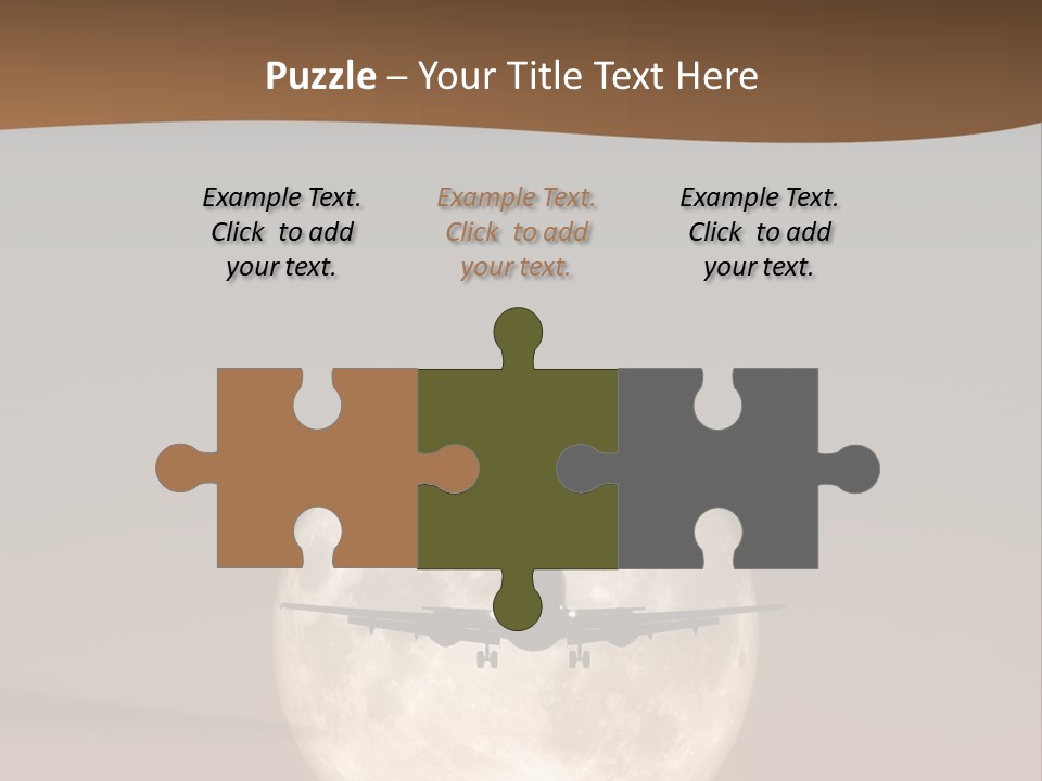 A Jet Air Plane In The Moon PowerPoint Template