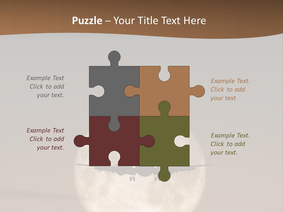 A Jet Air Plane In The Moon PowerPoint Template