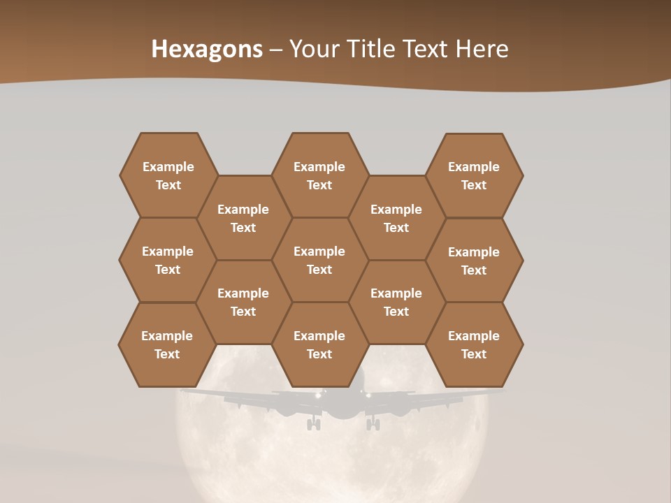 A Jet Air Plane In The Moon PowerPoint Template